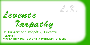 levente karpathy business card